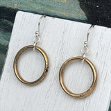 Larger Warm Golden Bronze Celtic Ring Money Earrings