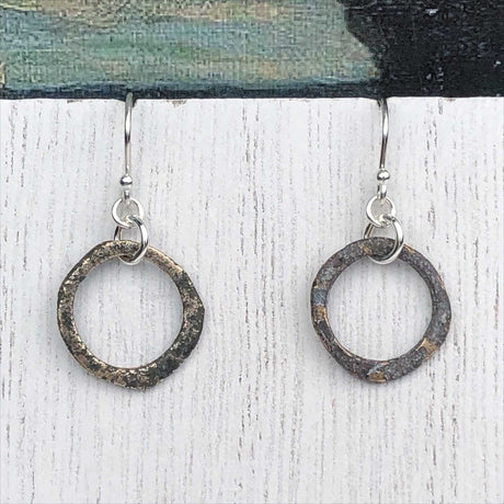 Gray to Golden Bronze Celtic Ring Money Earrings