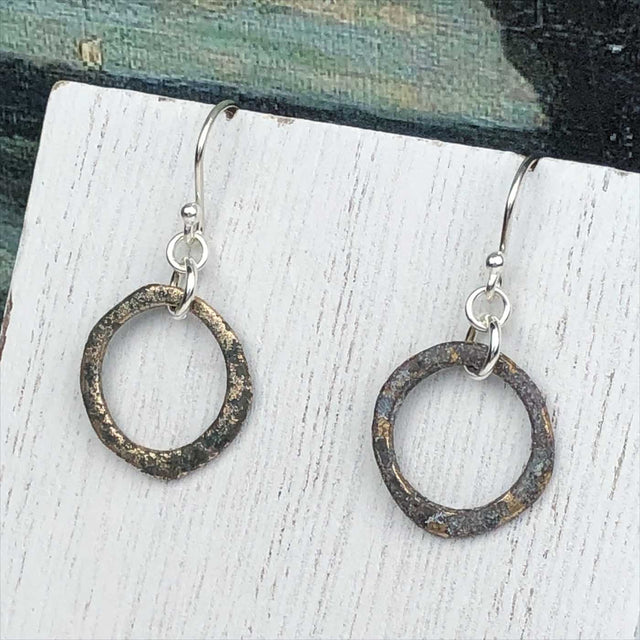 Gray to Golden Bronze Celtic Ring Money Earrings