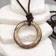 Thick Rich Red Golden Bronze Celtic Ring Money Leather Necklace