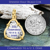 Dated 1688 Pirate Era Spanish 1/2 Reale Cob Piece of Eight Sterling Silver Pendant | Artifact #4717