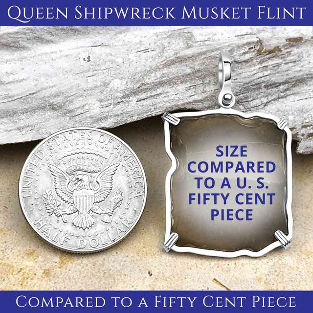 Queen Shipwreck 1790s British East India Company Brown Bess Musket Flint Sterling Silver Bolo Tie | Artifact #4470