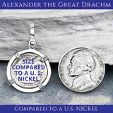 Ancient Greek Alexander the Great Silver Drachm Coin Sterling Silver Pendant | Artifact #5723