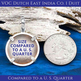 VOC - Dutch East India Company Shipwreck - I Struggle and Survive - 1748 1 Duit Sterling Silver Pendant | Artifact #4242
