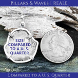 1 Reale Pendant size compared to a quarter