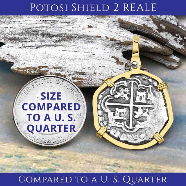 Atocha Era Land Find Spanish 2 Reale Piece of Eight 14K Gold Pendant | Artifact #7016