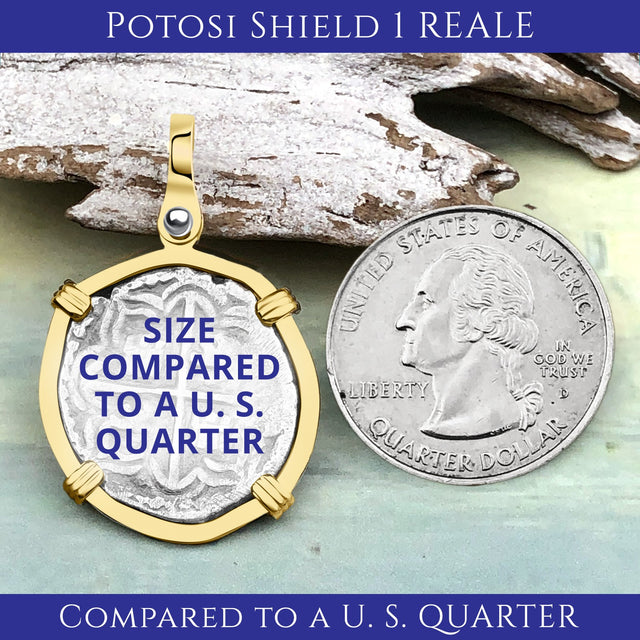 RARE Atocha Era Land Find Spanish 1 Reale Piece of Eight 14K White Gold Pendant | Artifact #7024