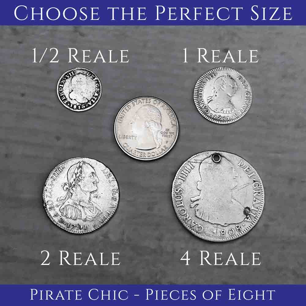 Pirate Chic Silver 1 Reale Spanish Portrait Dollar Dated 1825 - the Legendary &quot;Piece of Eight&quot; Pendant | Artifact #8146