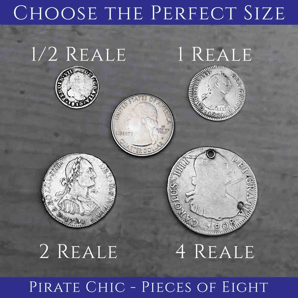 Pirate Chic Silver 2 Reale Spanish Portrait Dollar Dated 1795 - the Legendary &quot;Piece of Eight&quot; Pendant | Artifact #8867