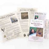Detailed multi-page certificate of authenticity that comes with each of our treasure coin jewelry pendants researched and written by Robert Lewis Knecht - the finest Gold Standard historic documentation in the world
