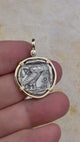 video Ancient Greek Athena and the Owl Silver Tetradrachm circa 450 BC 14K Gold Pendant