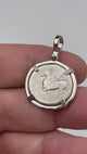 Ancient Greek Pegasus and Athena Silver Stater circa 350 – 240 BC 14K White Gold Pendant | Artifact #9701