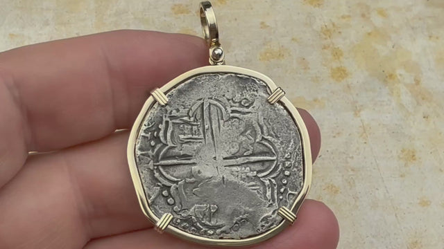 Mel Fisher's Atocha 8 Reale Shipwreck Coin 14K Gold Pendant | Artifact #4743