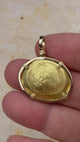 video Byzantine Jesus Christ King of Kings 23K Gold Histamenon Nomisma Coin Circa 1059 AD 18K Gold Pendant