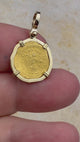 video Byzantine Empire 24K Gold VICTORY Tremissis Coin Circa 527 AD in 18K Gold Pendant