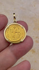 video Byzantine Empire 24K Gold VICTORY Angel Solidus Coin Circa 527 AD in 18K Gold Pendant