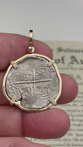 VIDEO Mel Fisher's Atocha Rare 4 Reale Shipwreck Coin 14K Gold Pendant
