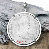 Silver 8 Reale Spanish Portrait Dollar Dated 1813 - the Legendary "Piece of Eight" Necklace 