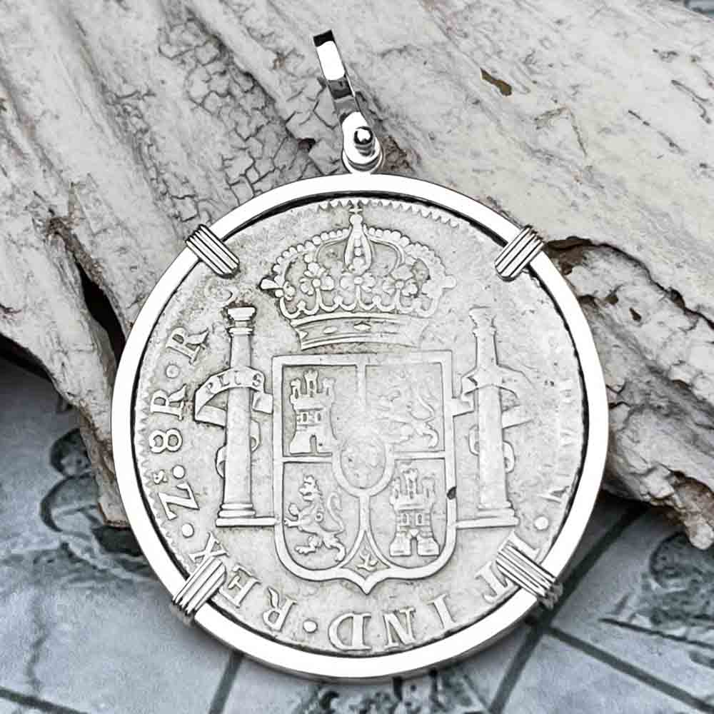 Silver 8 Reale Spanish Portrait Dollar Dated 1821 - the Legendary &quot;Piece of Eight&quot; Pendant