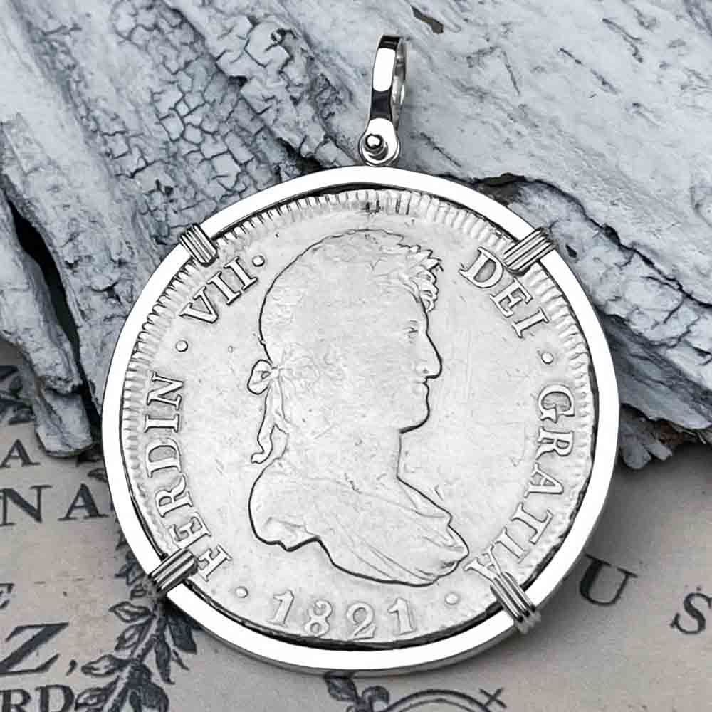 Silver 8 Reale Spanish Portrait Dollar Dated 1821 - the Legendary &quot;Piece of Eight&quot; Pendant | Artifact #4380