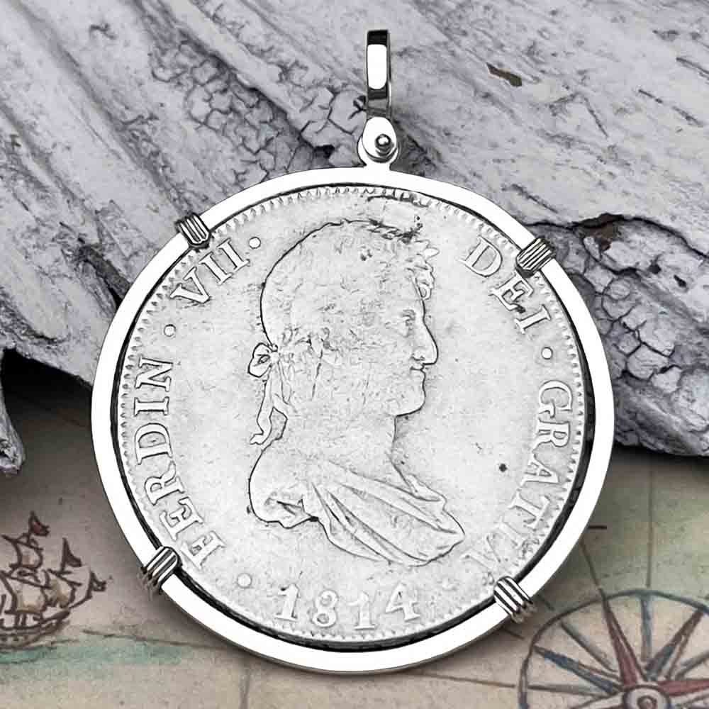 Silver 8 Reale Spanish Portrait Dollar Dated 1814 - the Legendary &quot;Piece of Eight&quot; Pendant 
