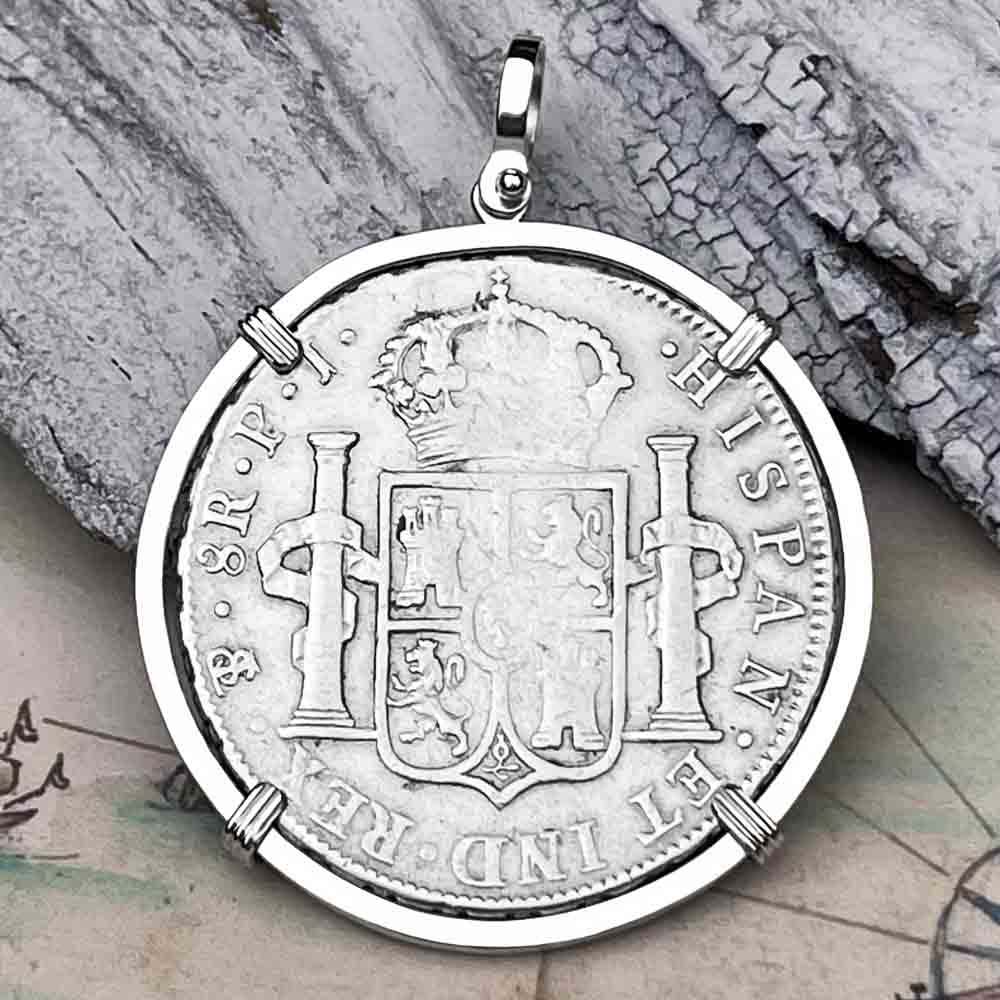 Silver 8 Reale Spanish Portrait Dollar Dated 1814 - the Legendary "Piece of Eight" Pendant 