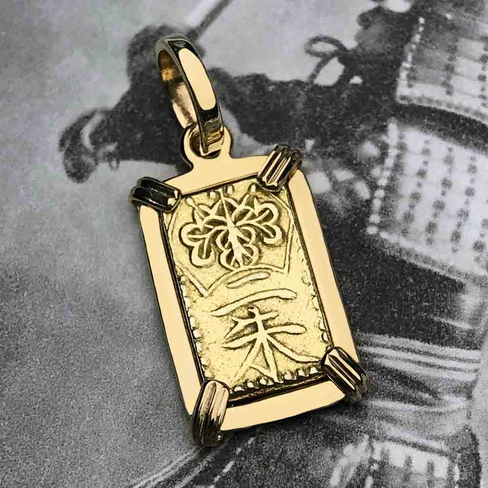 The Coins of the Last Samurai & Shogunate Gold Nishu-Kin Pendant in 14K Gold