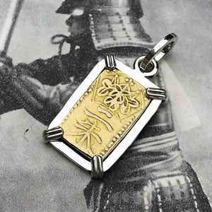 Last Samurai Shogunate Gold Nishu-Kin Coin Pendant in Sterling 
