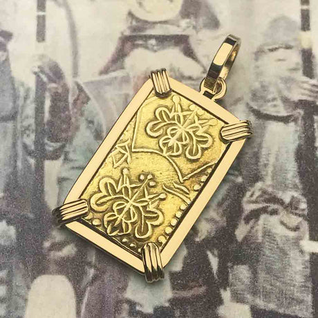 The Coins of the Last Samurai & Shogunate Gold Nibu-Kin Necklace in 14K Gold