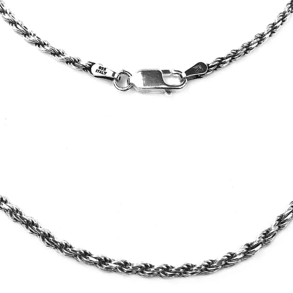 2.3 mm Antiqued Sterling Silver Rope Chain | #C5488