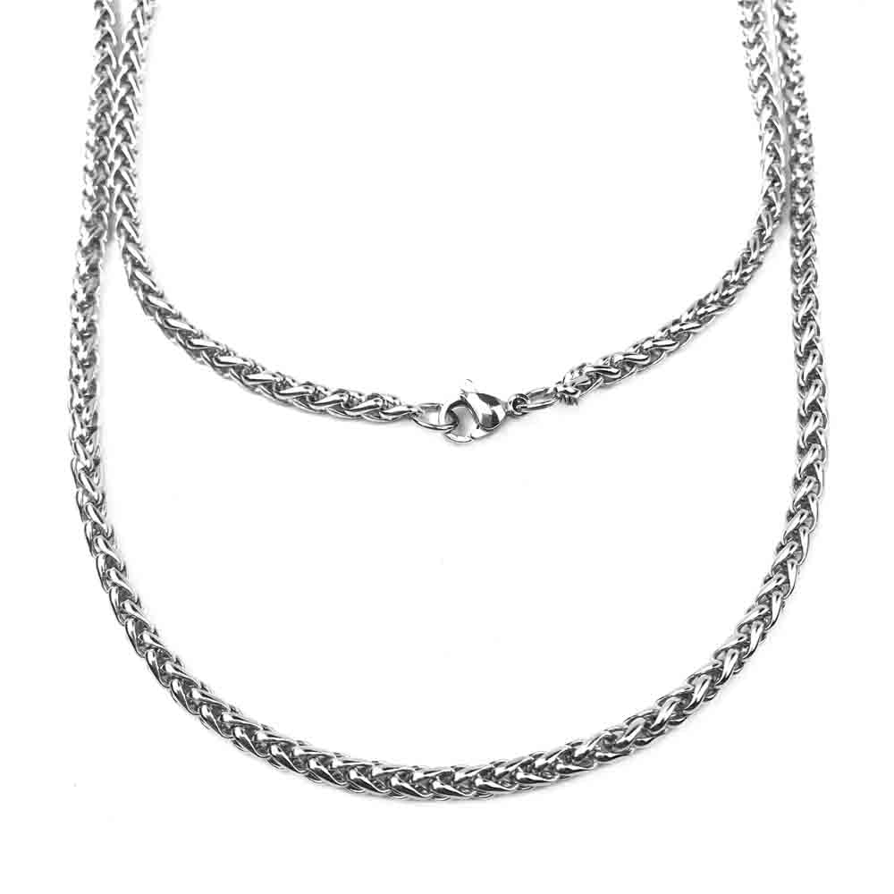 3.0 mm Antiqued Stainless Steel Wheat Chain | #C5493