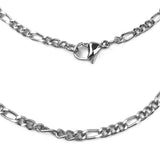 3.0 mm Antiqued Stainless Steel Figaro Chain