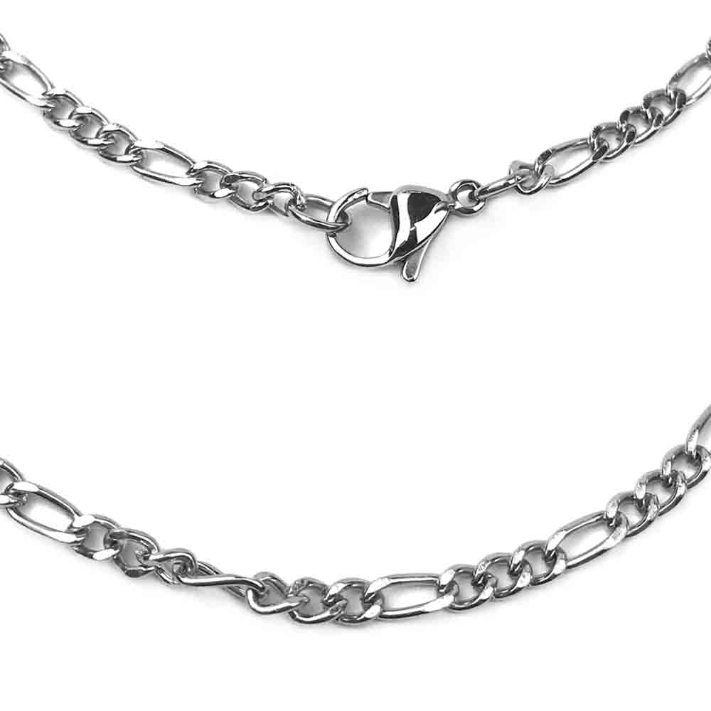 3.0 mm Antiqued Stainless Steel Figaro Chain
