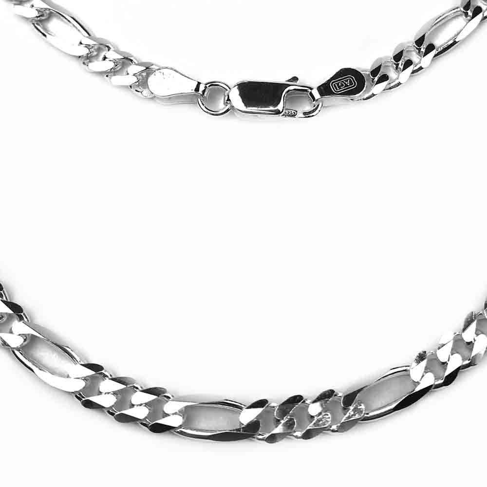 5.0 mm Sterling Silver Figaro Chain - LUXURY WEIGHT
