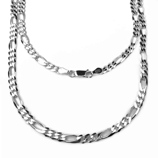 5.0 mm Sterling Silver Figaro Chain - LUXURY WEIGHT