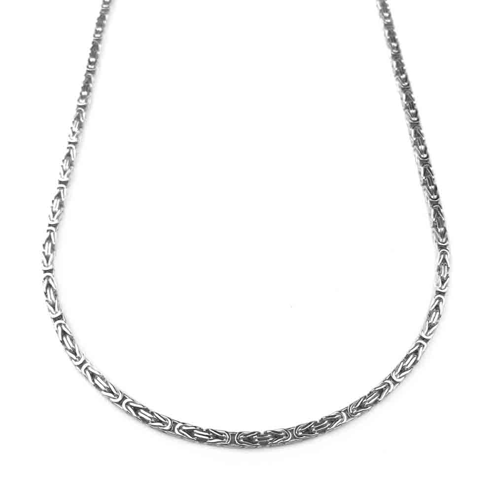 2.4 mm Sterling Silver Antiqued Square Byzantine Chain - LUXURY WEIGHT | #C5500