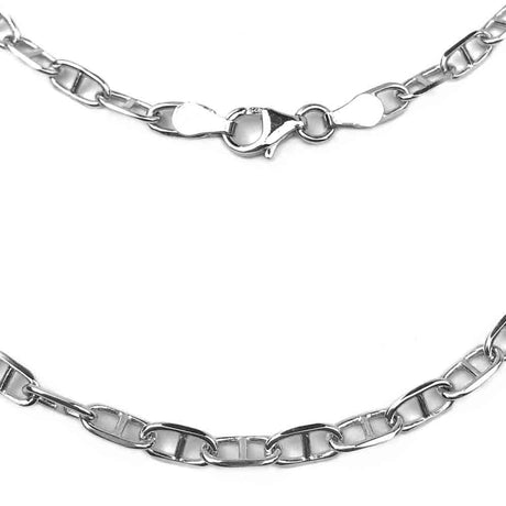 3.6 mm Sterling Silver Antiqued Anchor Chain
