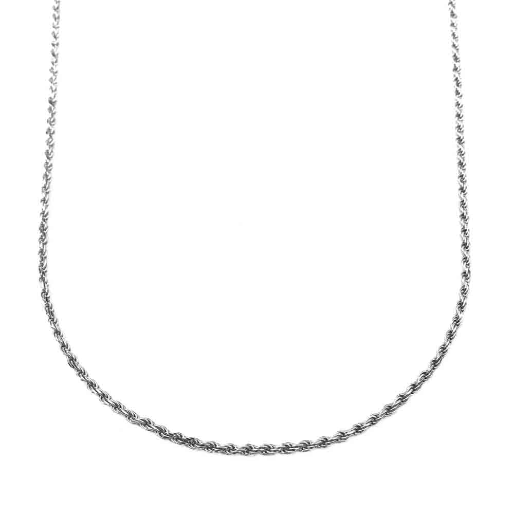 1.7 mm Antiqued Sterling Silver Rope Chain