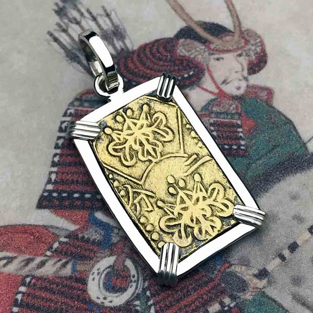 The Coins of the Last Samurai & Shogunate Gold Nibu-Kin Pendant in Sterling Silver