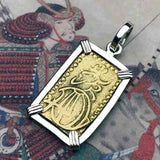 The Coins of the Last Samurai & Shogunate Gold Nibu-Kin Pendant in Sterling Silver