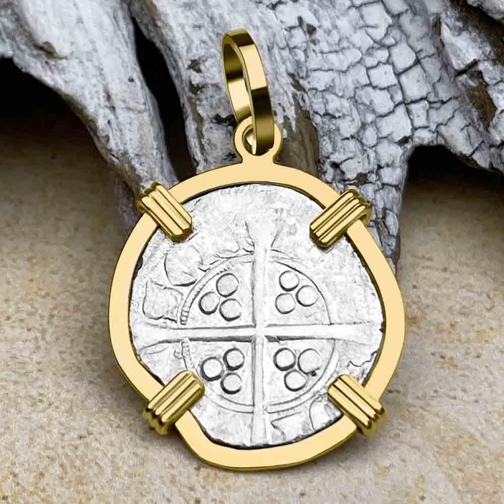 Braveheart Era Edward I "The Longshanks" Hand-Hammered Silver Penny 14K Gold Pendant