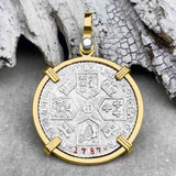 Pirates of the Caribbean Virtually Uncirculated Great Britain 1787 Shilling 14K Gold Pendant 