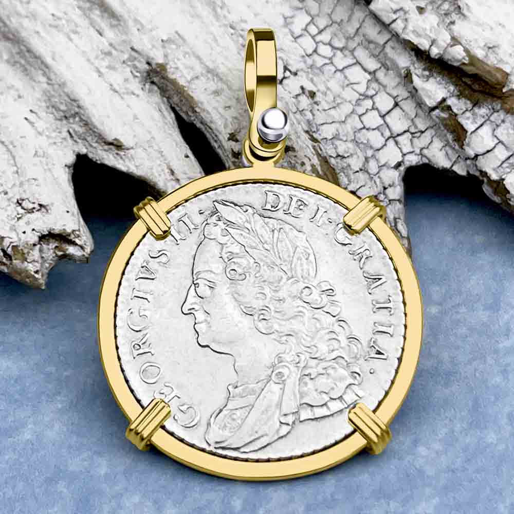 Pirates of the Caribbean Great Britain 1758 Shilling 14K Gold Pendant