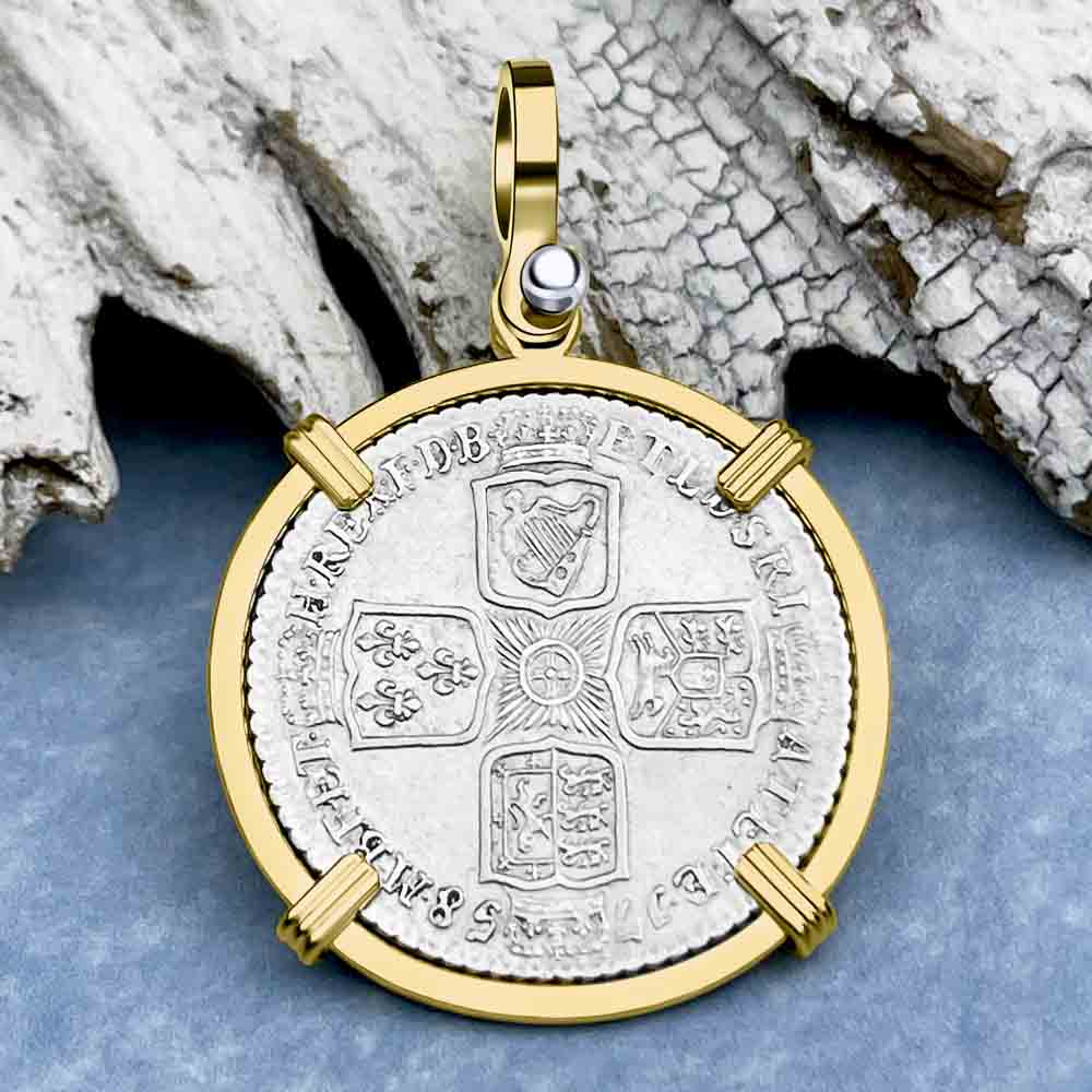 Pirates of the Caribbean Great Britain 1758 Shilling 14K Gold Pendant