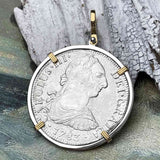 El Cazador Shipwreck 1783 8 Reale "Piece of 8" 14K Gold & Silver Treasure Coin Pendant
