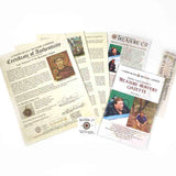 Detailed multi-page certificate of authenticity that comes with each of our treasure coin jewelry pendants researched and written by Robert Lewis Knecht - the finest Gold Standard historic documentation in the world
