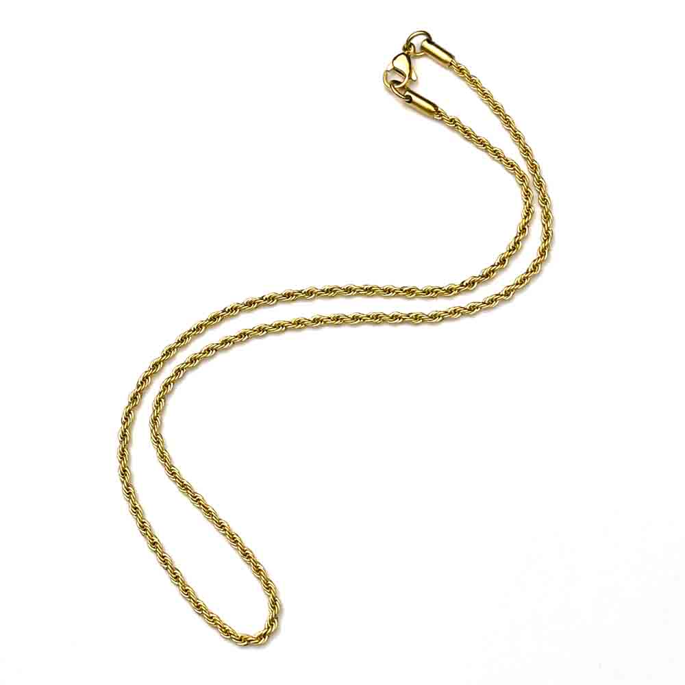 2.0 mm Golden Stainless Steel Rope Chain