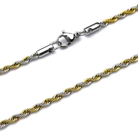 2.0 mm Gold/Silver Combination Stainless Steel Rope Chain