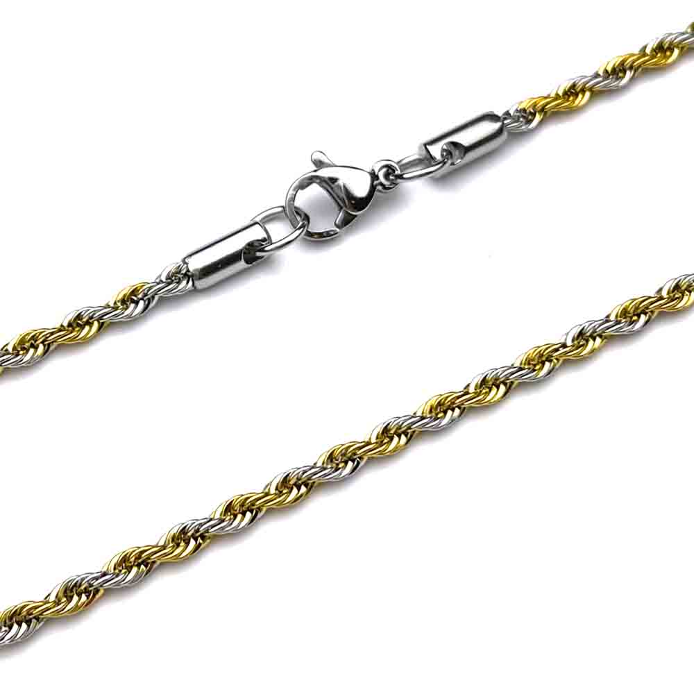 2.0 mm Gold/Silver Combination Stainless Steel Rope Chain