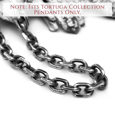 6.5 mm LUXURY WEIGHT Sterling Silver Antiqued Tortuga Anchor Chain